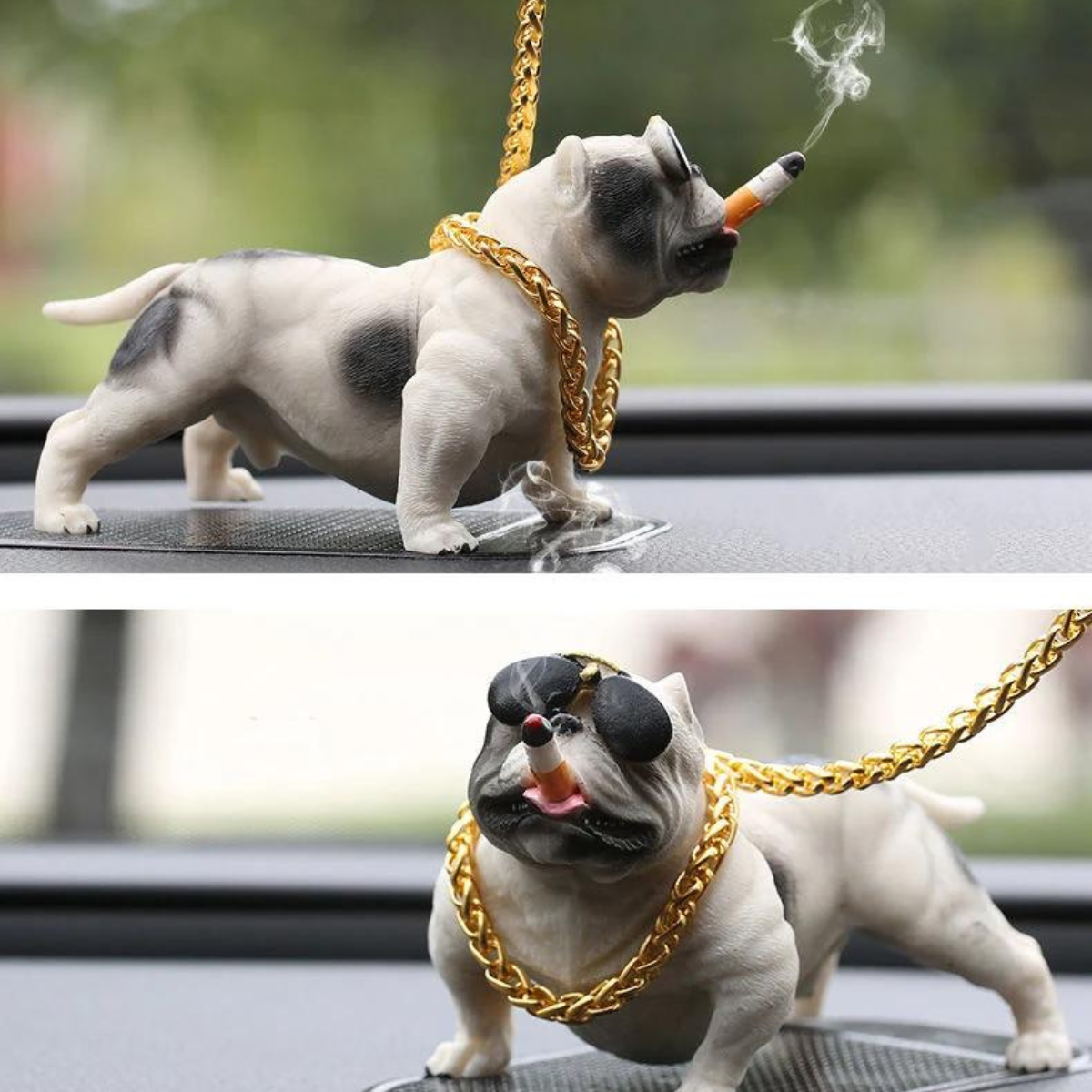 Figurina Decorativa, Pitbull, Ornamente Auto, Prindere pe Bord, Suprafata Antialunecare Inclusa, Usor de Montat