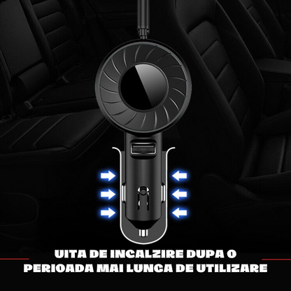 Incarcator auto, Cablu Retractabil, USB Type C / Lightning / Micro USB, 21W, 5V, 1 X USB Port