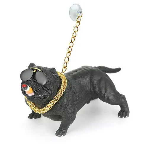 Figurina Decorativa Pitbull, Ornamente Auto, Prindere pe Bord, Suprafata Antialunecare Inclusa, Usor de Montat