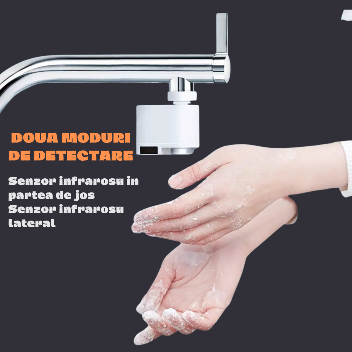 Robinet Electric pentru Bucatarie/Baie, Senzor Inteligent, IPX6, Hands-Free, Water Saver