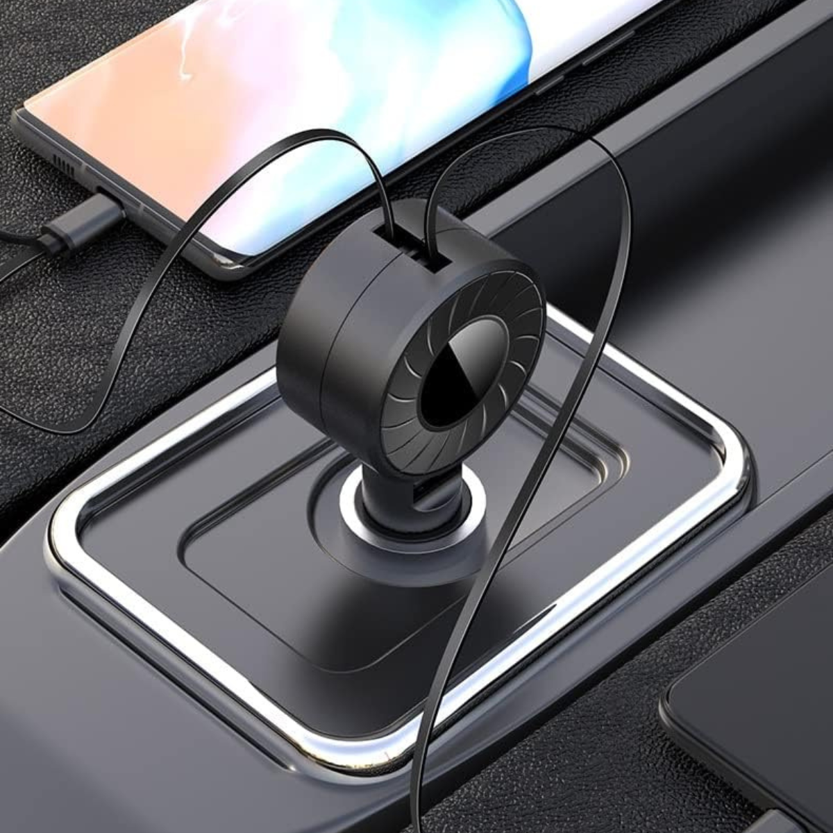 Incarcator auto, Cablu Retractabil, USB Type C / Lightning / Micro USB, 21W, 5V, 1 X USB Port