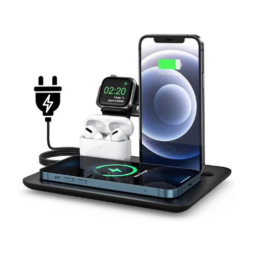 Incarcator Wireless 4 in 1 pentru Telefon Apple, Airpods, Apple Watch, Incarcare Rapida 15 W, Fast Charge